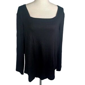 Trendy Long Sleeve T-Shirt NEW Large Black -Square Neck -Casual -Unbranded